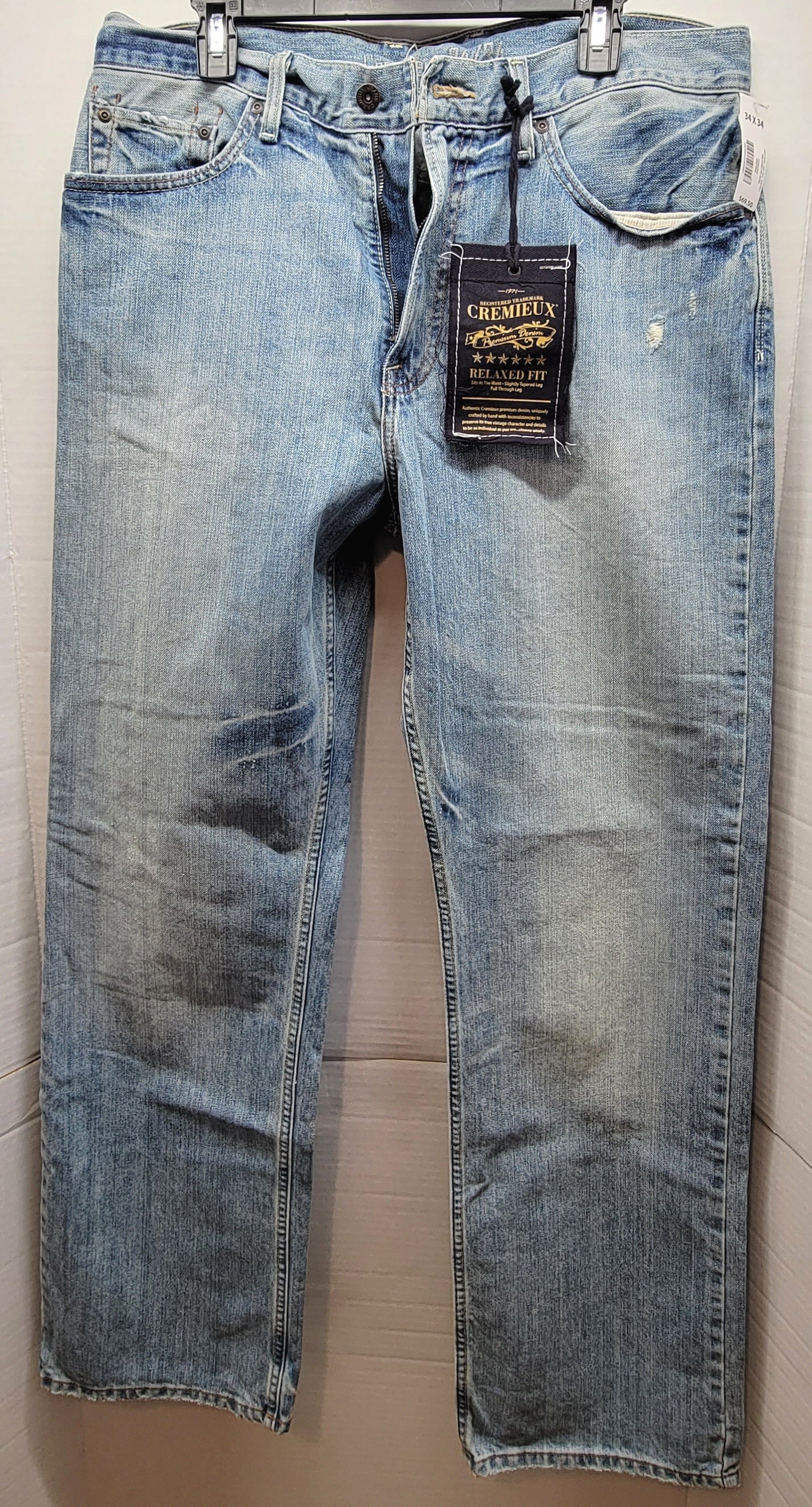 Daniel Cremieux Men's 34/34 Relaxed Fit Denim Jeans Retail $69.50