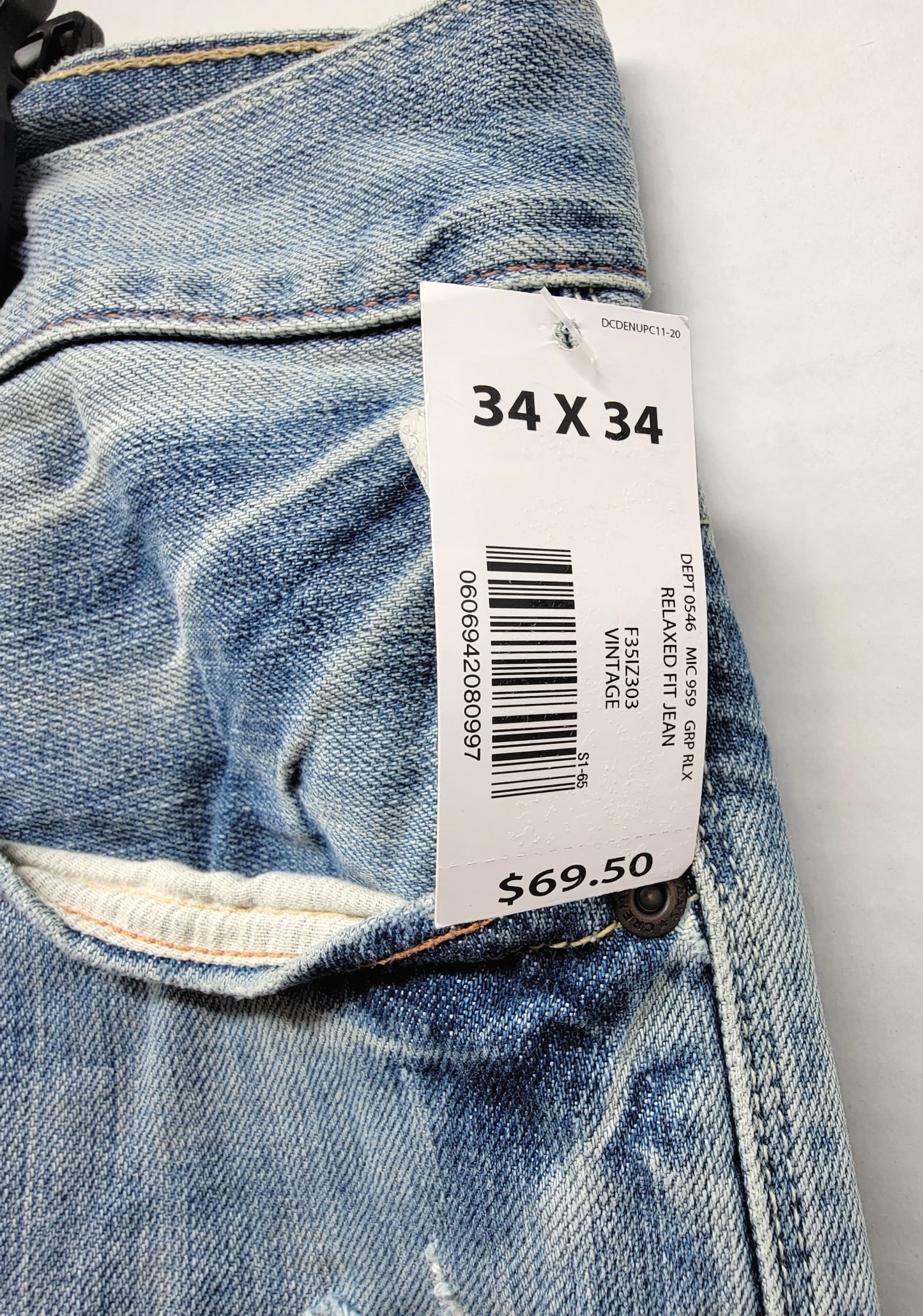 Daniel Cremieux Men's 34/34 Relaxed Fit Denim Jeans Retail $69.50