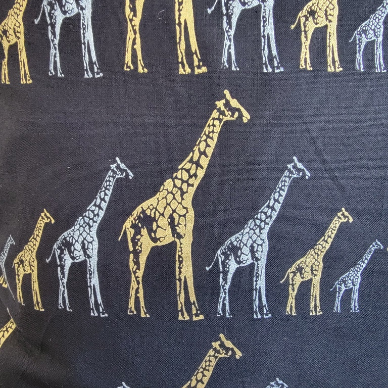 Giraffe Pillow Cover Handmade in USA Black Back with 18" x 18" Pillow
