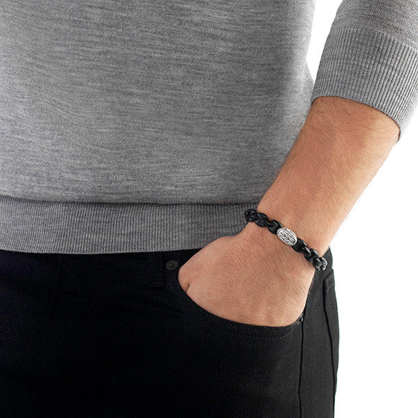John Hardy Batu Classic Chain Silver Station On Black Agate Bracelet - DISCONTINUED