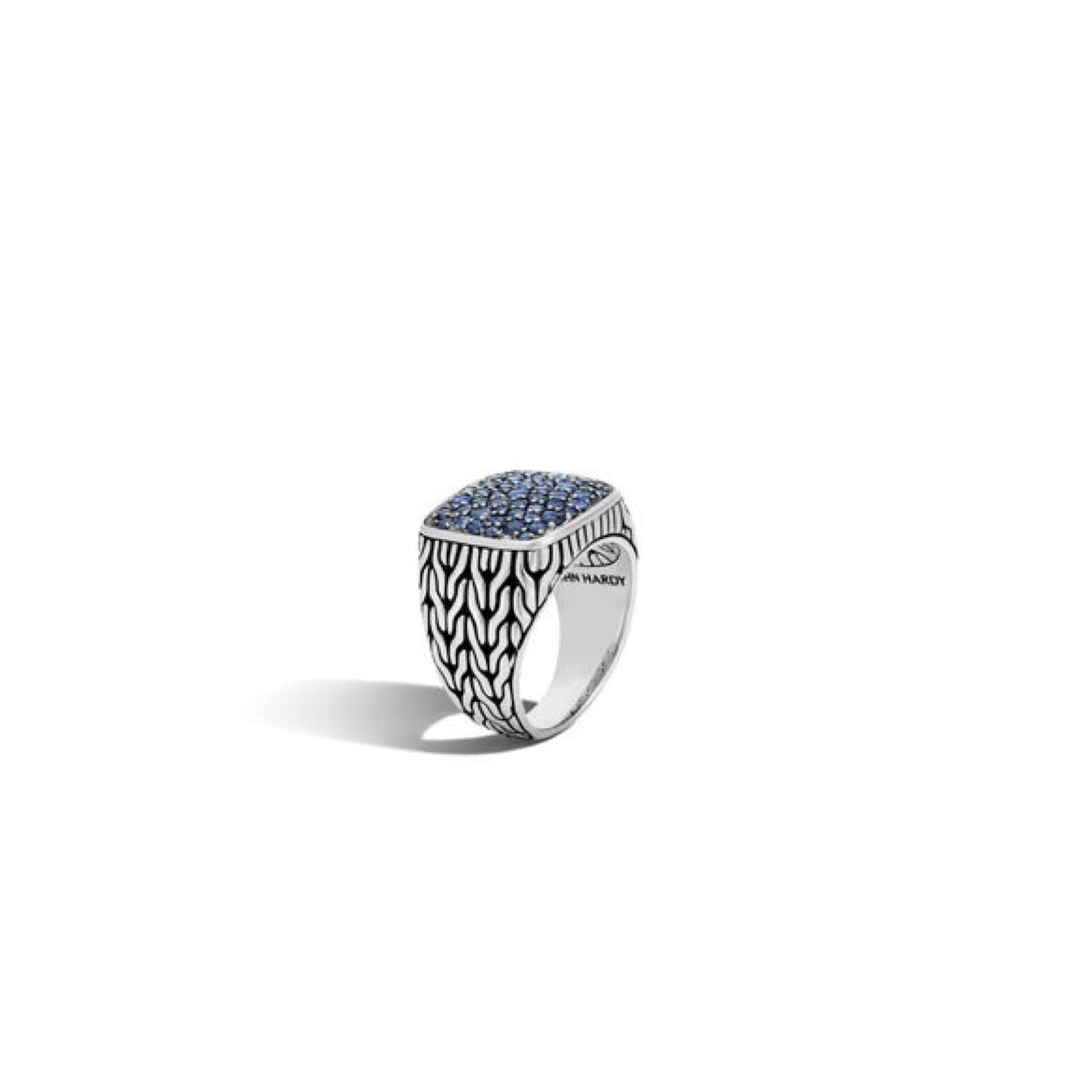 John Hardy Men's Sterling Silver Blue Sapphire Signet Ring, Retail $1550 - SOLD OUT!