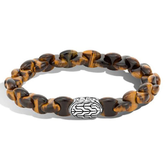 Sold Out John Hardy Men's Classic Chain Tiger Eye 925 Silver Bracelet - New with Box