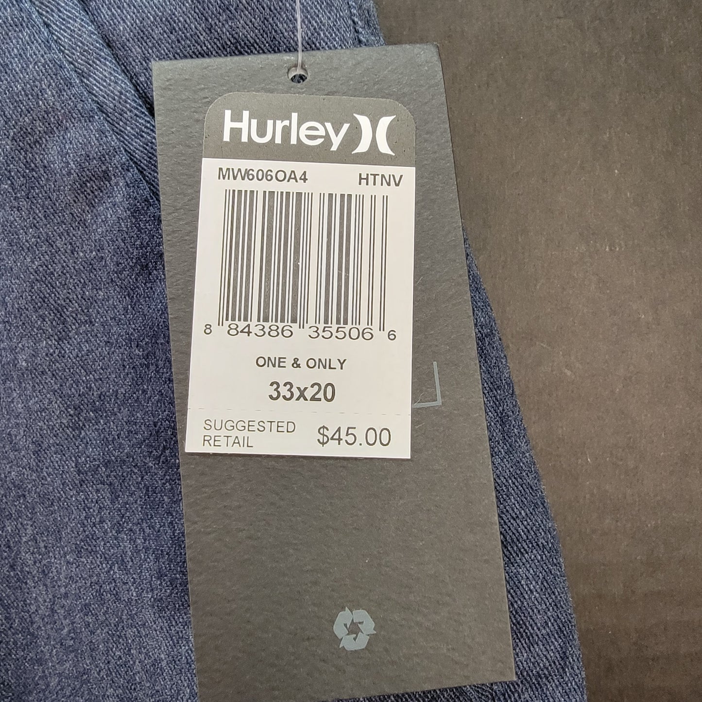 Hurley Men's Shorts Color Navy Blue Size 33X20 Retail $45