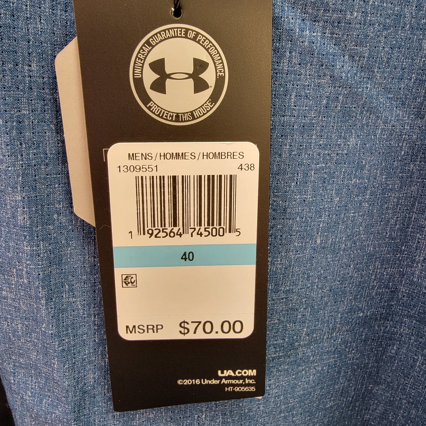 Under Armour Men's Shorts Size 40 Head Gear Blue Retail $70.00