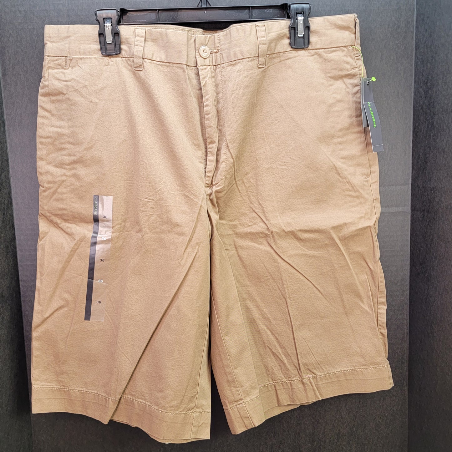 Claiborne Men's Shorts Dark Khaki Size 36 Retail $59.50 New with Tags