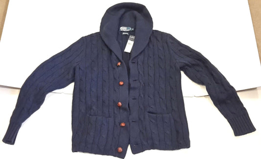 Ralph Lauren Men's L Button Down Sweater Blue New with Tags Retail $495.00