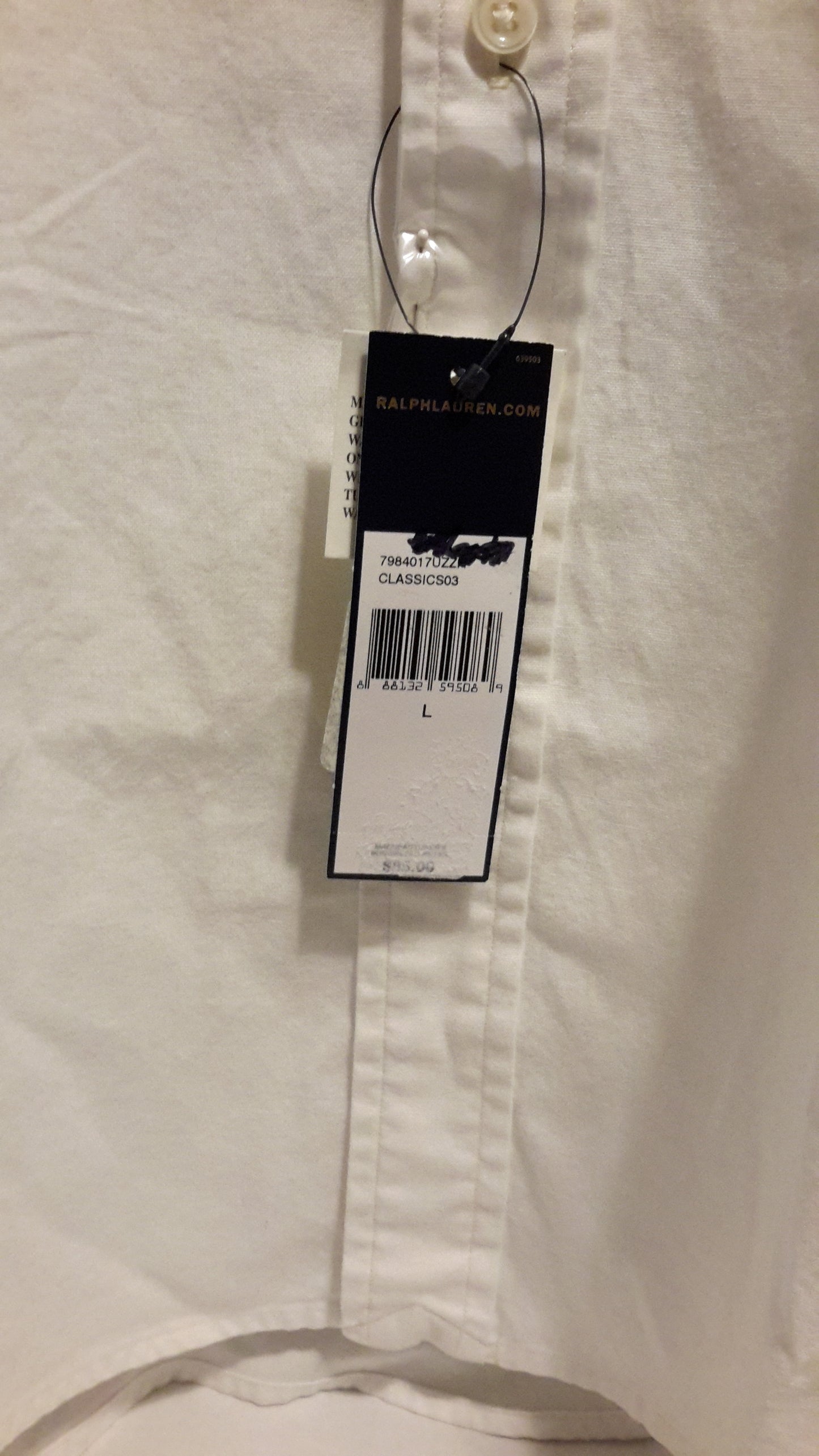 Ralph Lauren Polo Men's Size Large Short Sleeve Button Down Shirt White