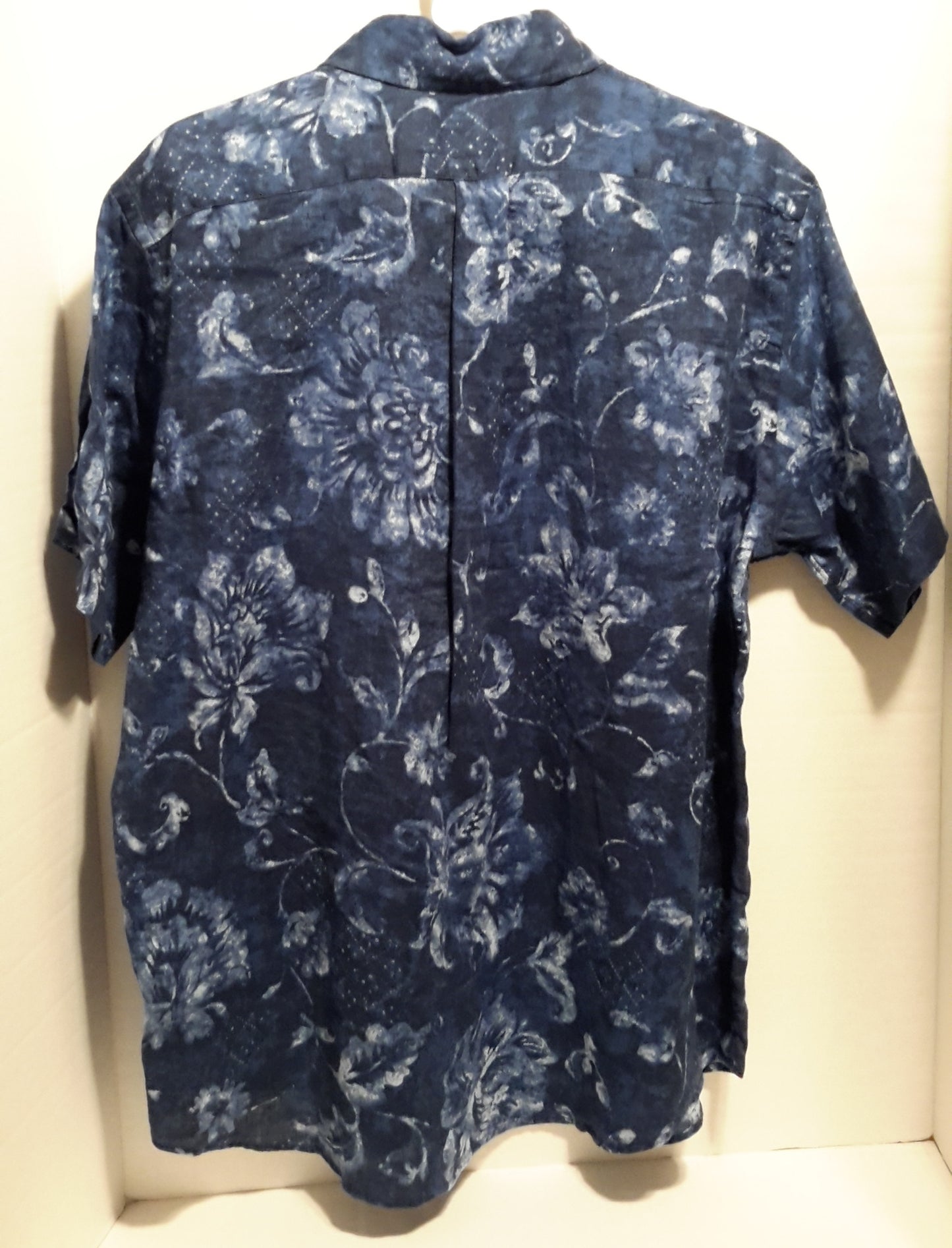 Daniel Cremieux Men's Large Short Sleeve Button Down Shirt Navy Floral