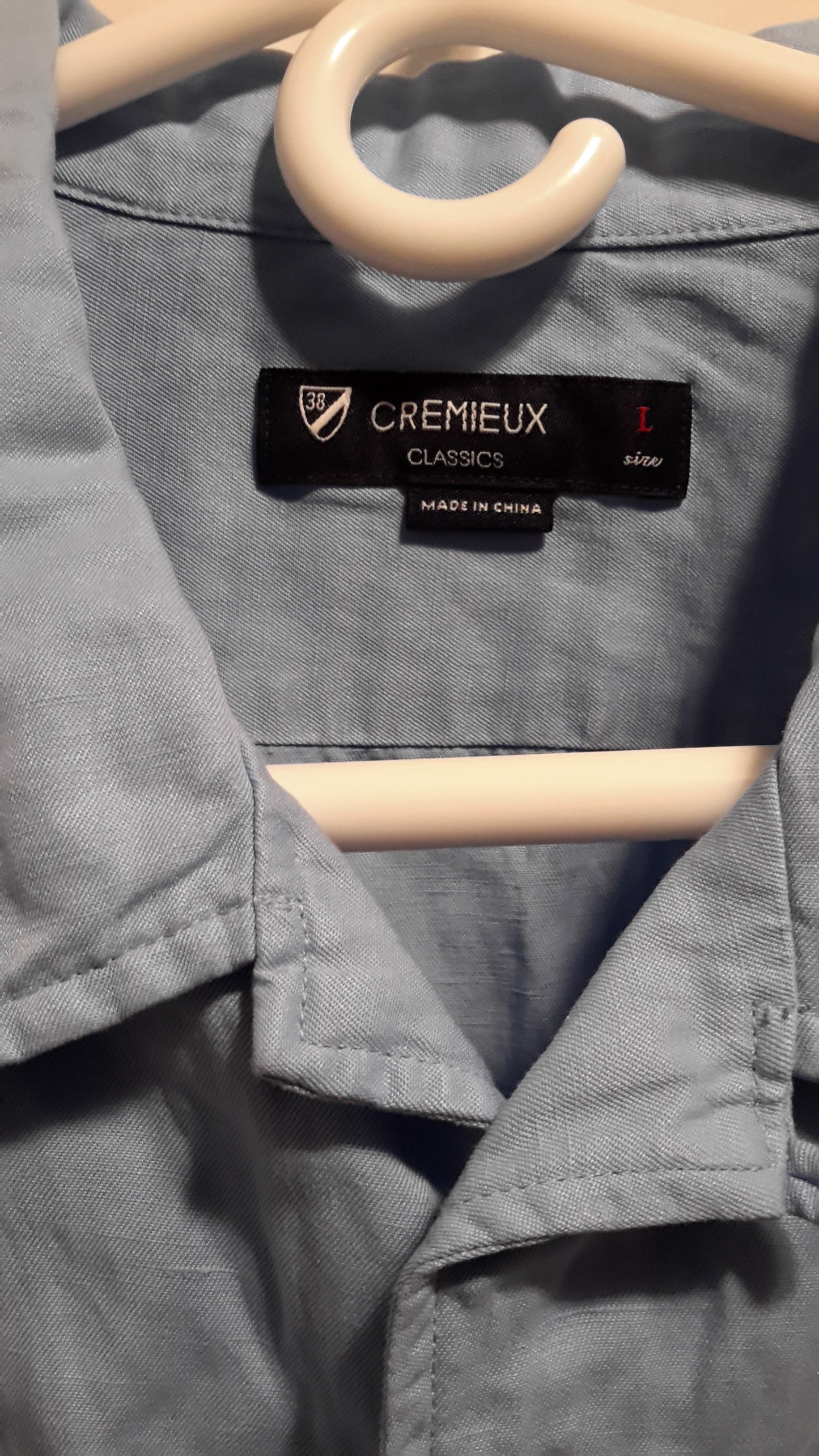 Daniel Cremieux Men's Large Short Sleeve Button Down Shirt Light Blue