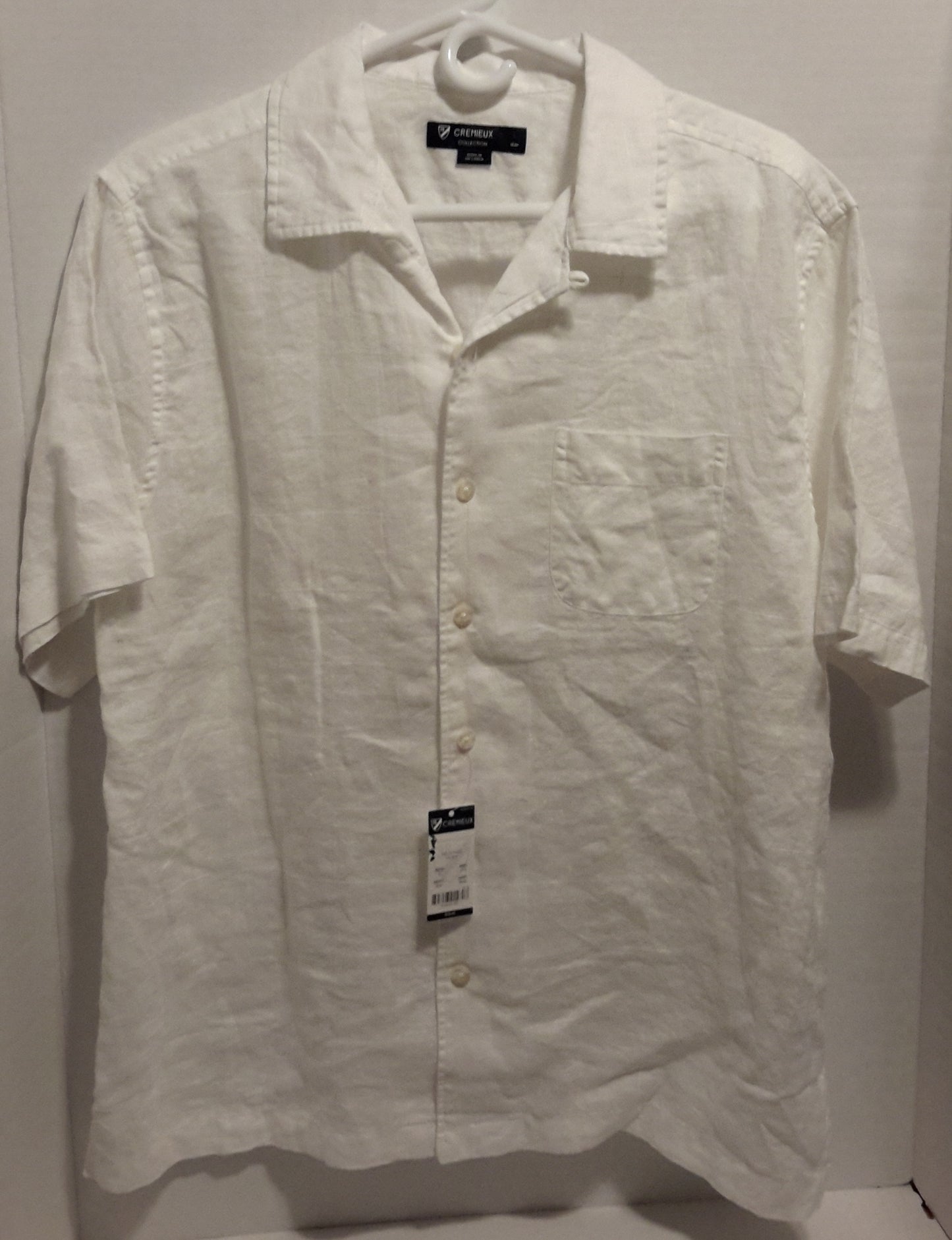 Daniel Cremieux Men's Large Short Sleeve Button Down Shirt White