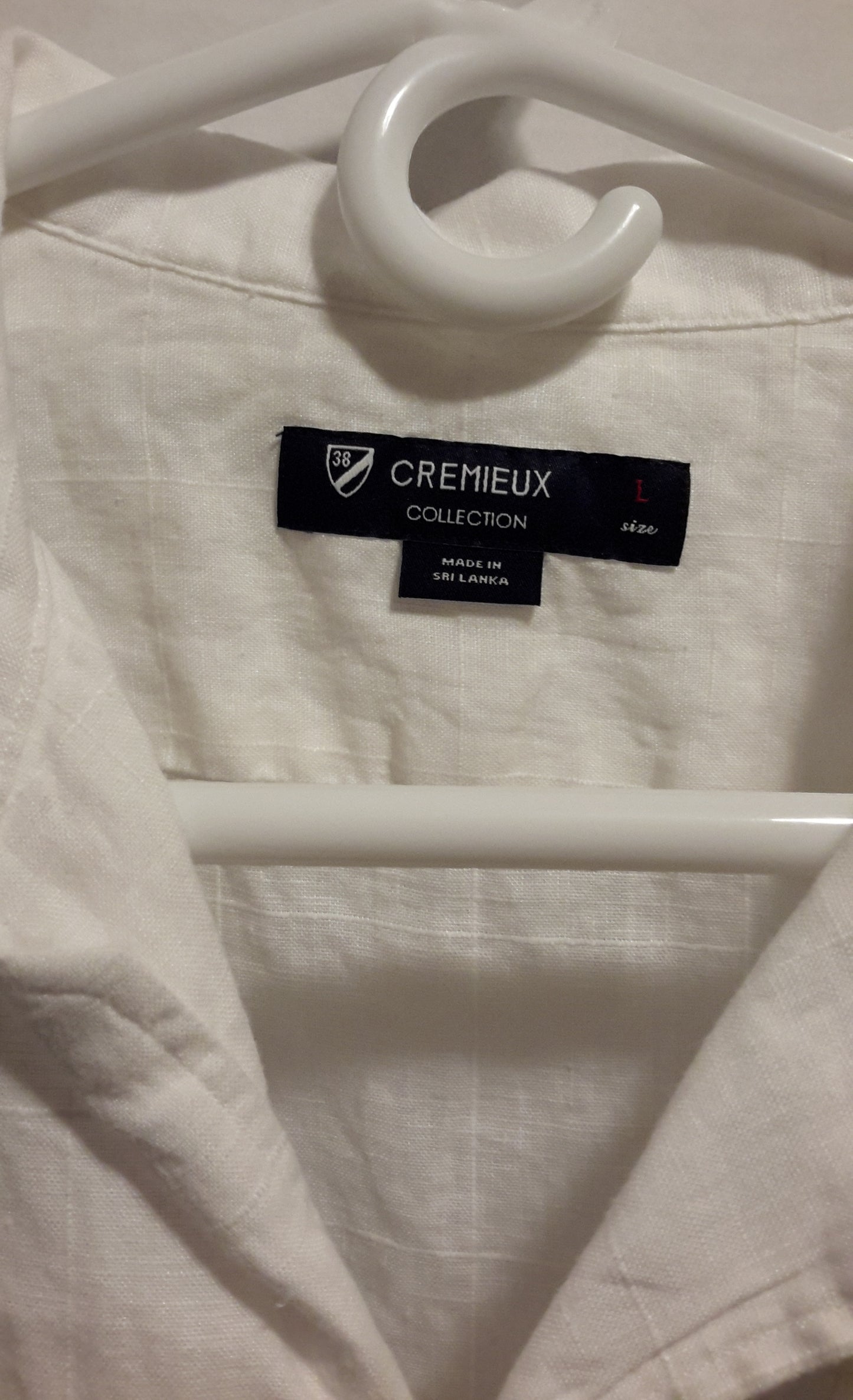 Daniel Cremieux Men's Large Short Sleeve Button Down Shirt White
