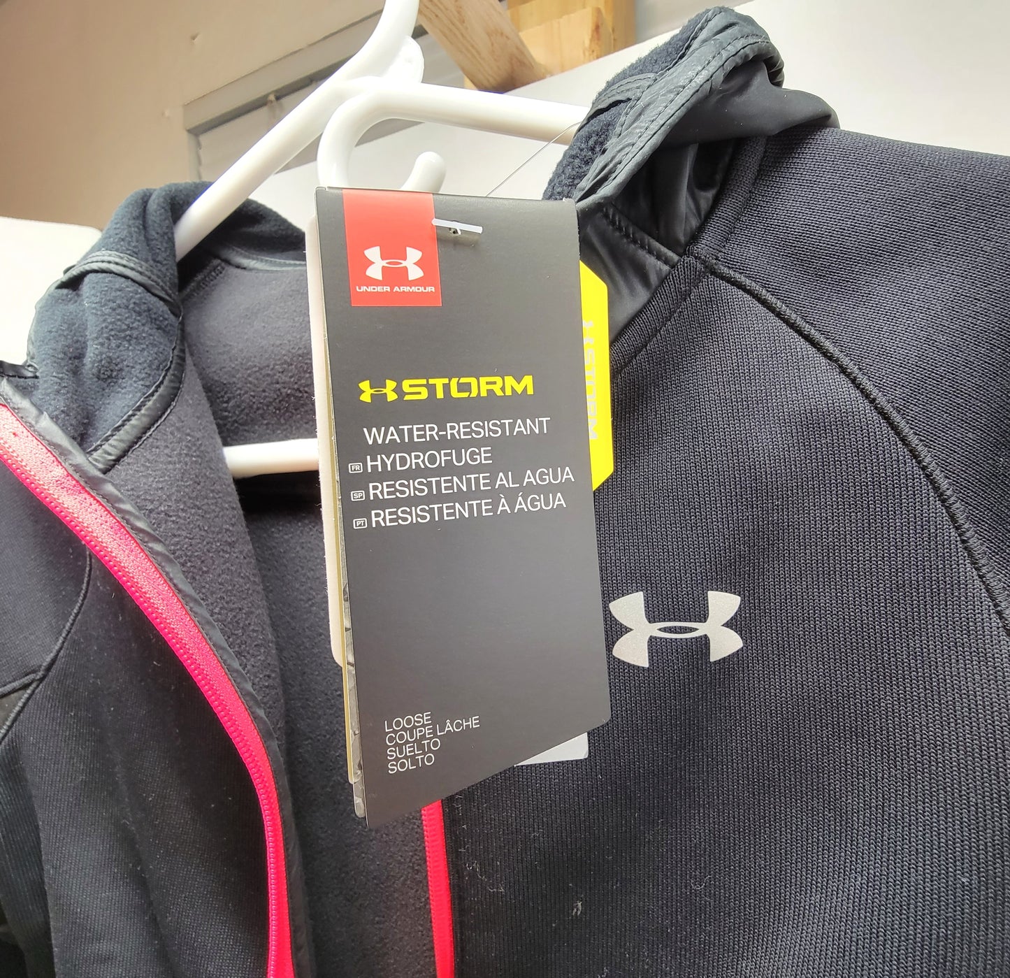 Under Armour Girls Size YLG Storm Black & Pink Jacket Retail $99.99