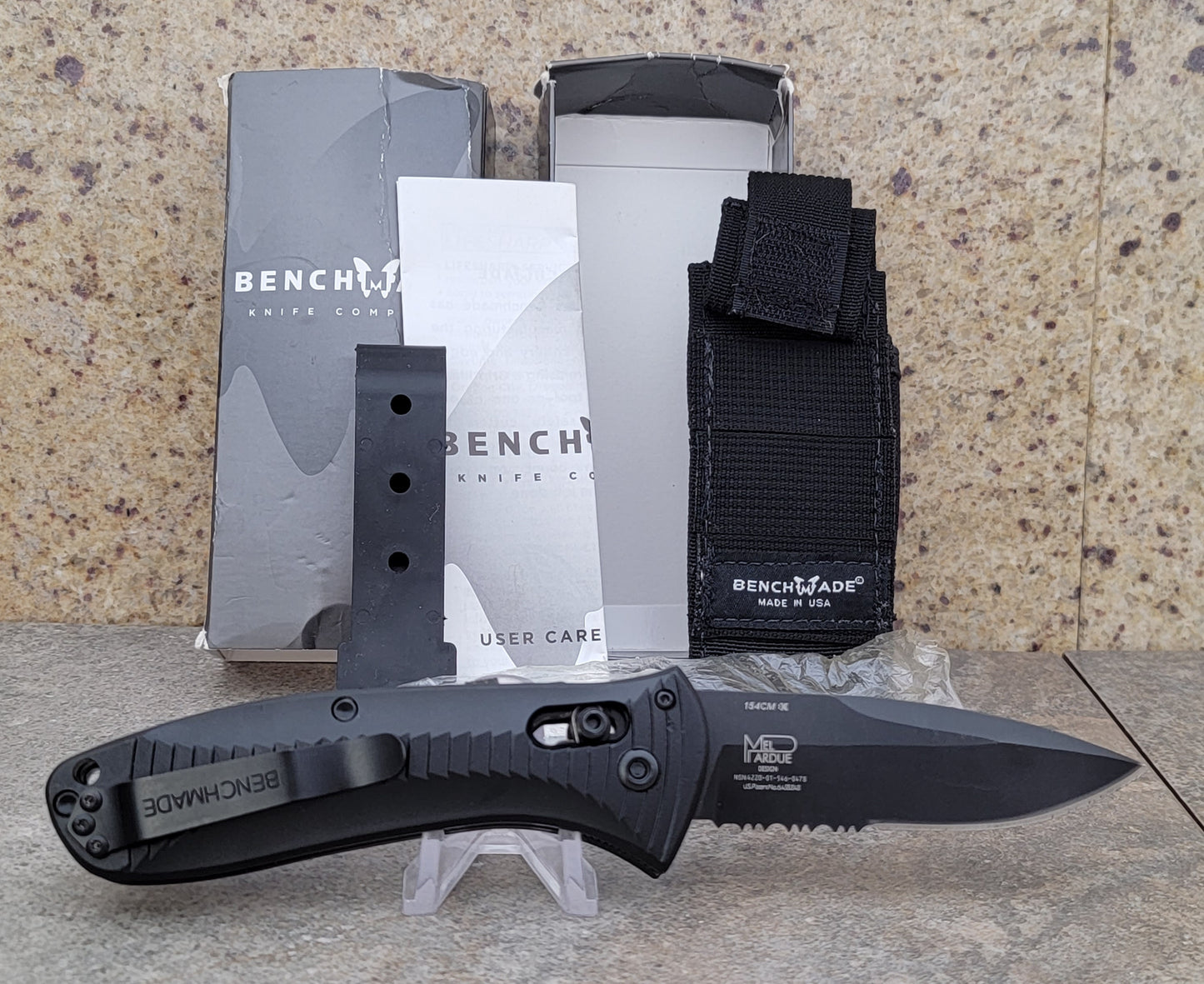 Benchmade 5000SBK Presidio Automatic Knife, 154CM Black Combo Blade - DISCONTINUED - NEW