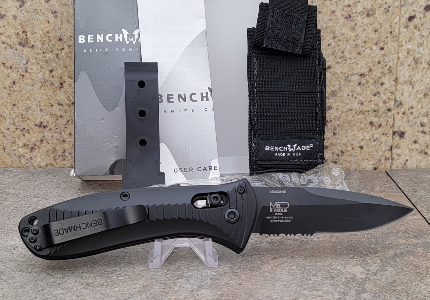 Benchmade 5000SBK Presidio Automatic Knife, 154CM Black Combo Blade - DISCONTINUED - NEW